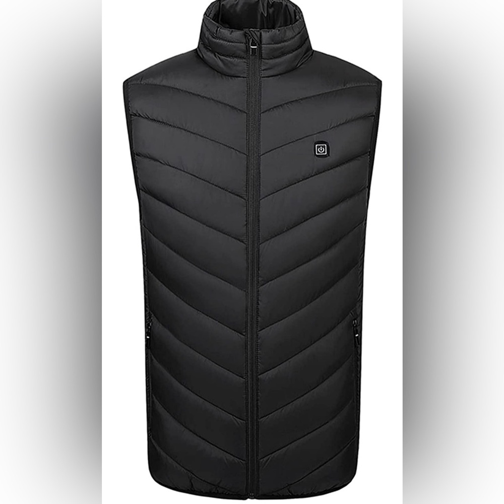Woman’s heated vest, black lightweight with zipper. Runs small.